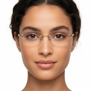 Fred Womens Square/Rectangle Gold Gold Transparent Fashion Designer Eyewear